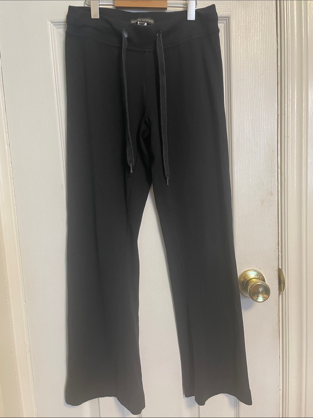 Digital Clothing Black Flare Pants XS Stretch Drawstring